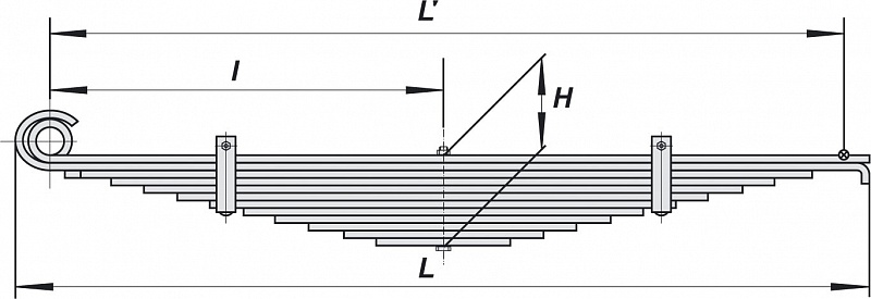 купить Рессора передняя (на 6520) 20т. (11 листов) / ЗАО "БЗРП" г.Белорецк
